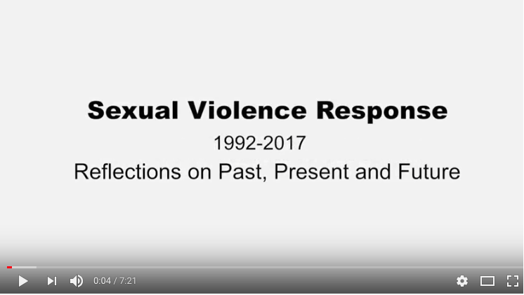 Sexual Violence Response: 25 Year Anniversary 2017 Video: Sexual Violence Response: 25 Year Anniversary 2017