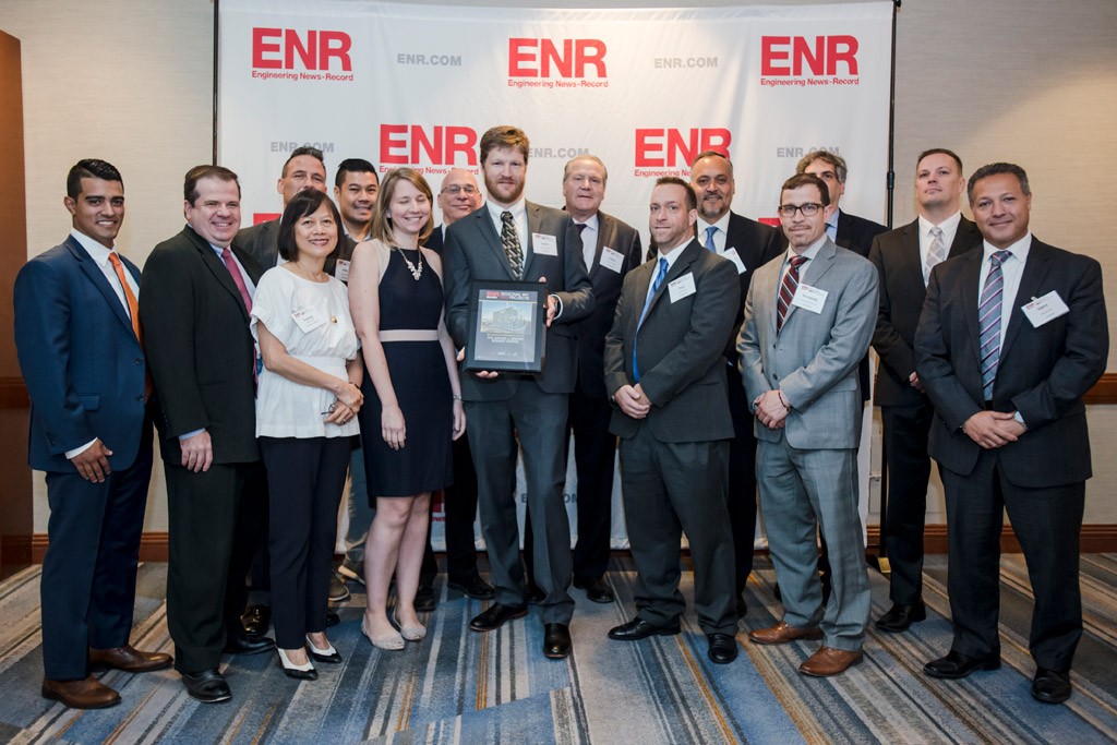 The Manhattanville Development team with the ENR Best Project award in the higher education/research category for the Jerome L. Greene Science Center.